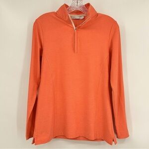 Peter Millar 1/4 Zip Golf Long Sleeve Pullover Top Shirt Salmon Orange Size M